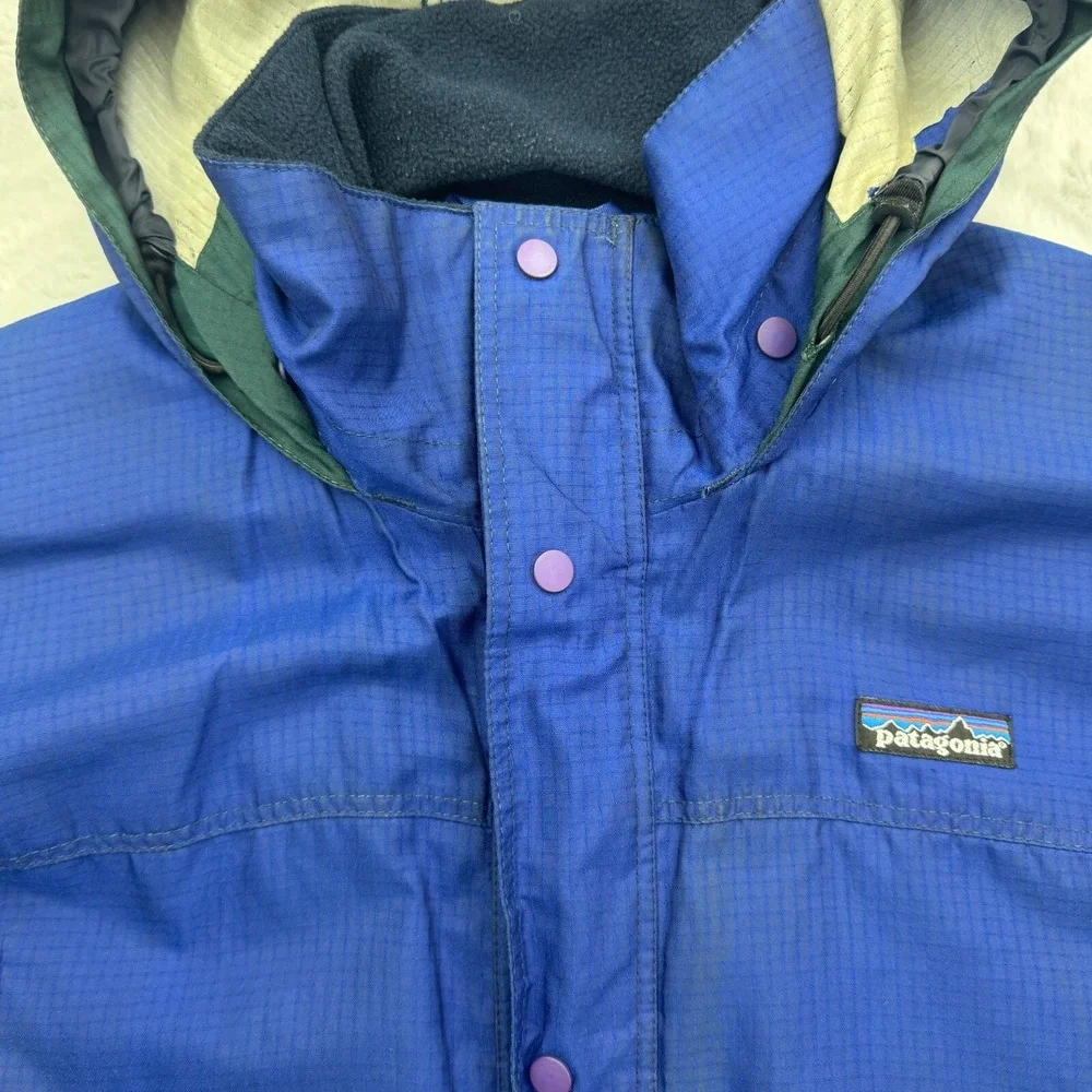 Vintage Patagonia Glacier Runner Jacket Mens Small Blue Long Sleeve Snap Zip-Up